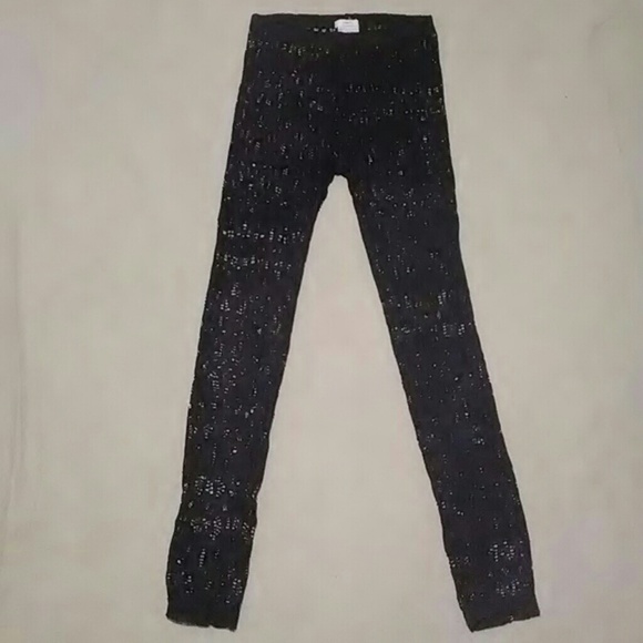 Poof! Pants - POOF BLACK LACE LEGGINGS-SIZE M/L-GREAT CONDITION Poof! Pants - POOF BLACK LACE LEGGINGS-SIZE M/L-GREAT CONDITION